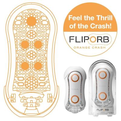 Tenga - Masturbatore Flip Orb Strong Crash Bianco E Arancione 2