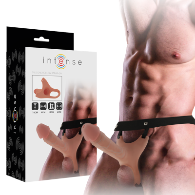 Intense - Imbracatura Cava Con Dildo In Silicone 16 X 3,5 Cm 2