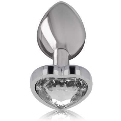 Intense - Plug Anale In Metallo Alluminio Con Cuore Bianco Taglia S 2