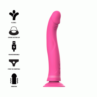 Intense - Dildo Vibratore In Silicone Rosa Michelangelo 1