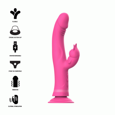 Intense - Vibratore Julio Rabbit In Silicone Rosa 1