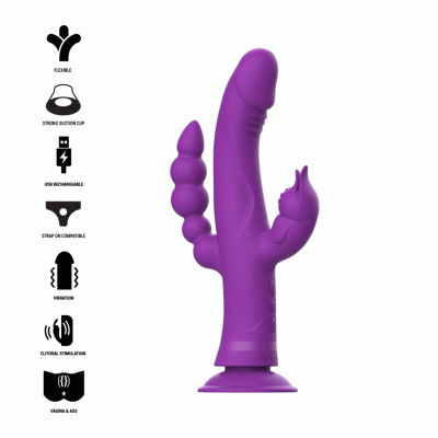 Intense - Vibratore In Silicone Casanova Rabbit Triplo Motore Viola 1