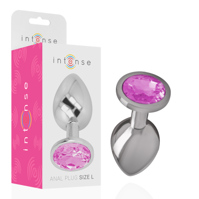 Intense - Plug Anale In Metallo Alluminio Con Cristallo Rosa Misura L 2