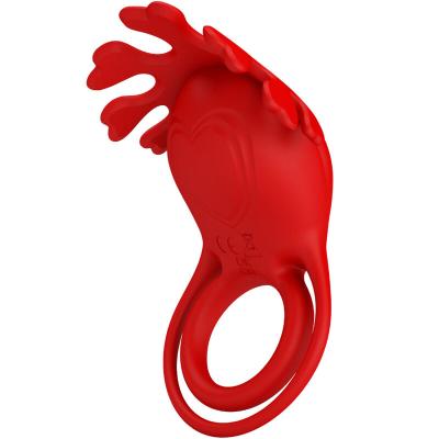 Pretty Love - Anello Vibratore Ruben 7 Vibrazioni In Silicone Rosso 2