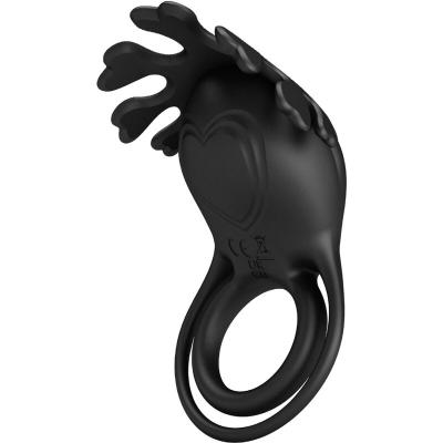 Pretty Love - Anello Vibratore Ruben 7 Vibrazioni In Silicone Nero 2