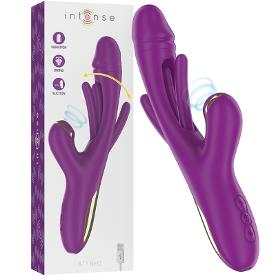 Intense - Ateneo Vibratore Multifunzione Ricaricabile 7 Vibrazioni Con Lingua Oscillante E Succhiare Viola 1