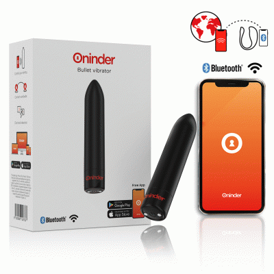 Oninder - Berlin Vibratore Bullet Nero 9 Modalità 8,5 X 2 Cm - App Gratuita 1