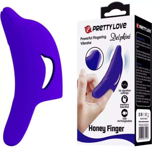 Pretty Love - Potente Stimolatore Delle Dita Delphini Blu Scuro 1